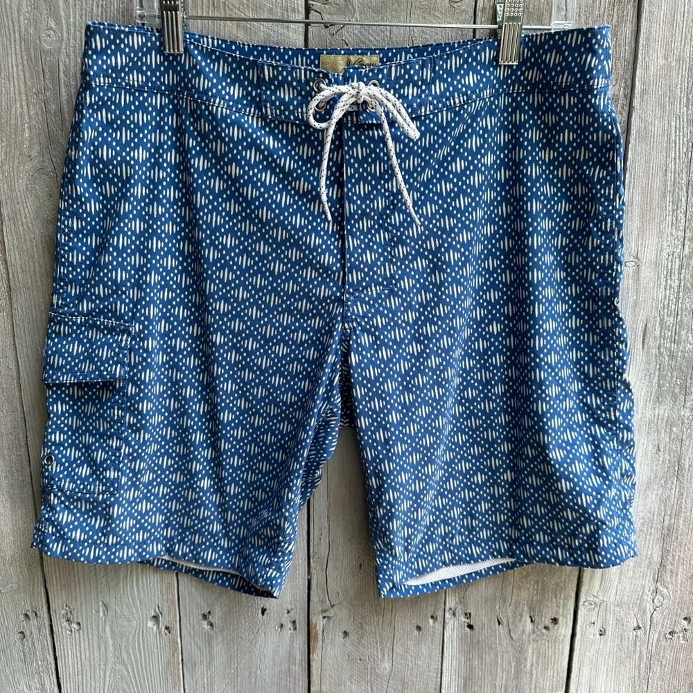 Men's J. Crew All Over‎ Pattern Cargo Swim Trunks Size 32 8